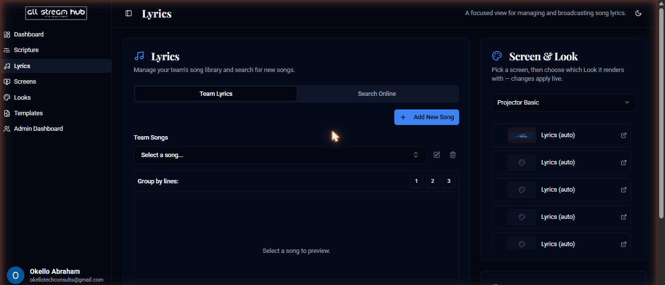 The Team Lyrics library