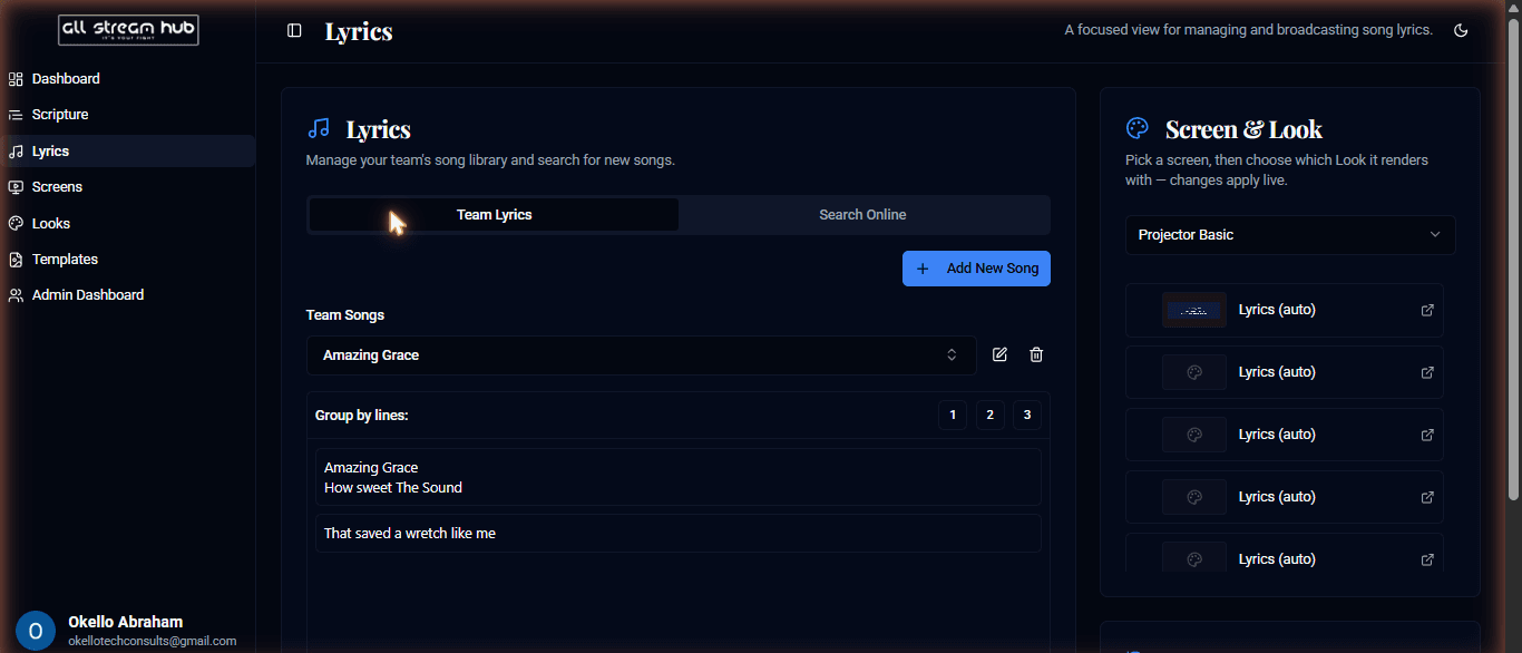 A song opened, showing its stanzas