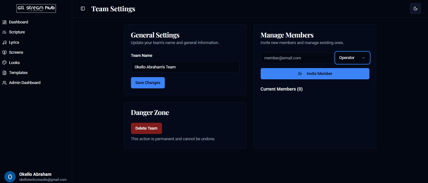 The role dropdown when inviting a member